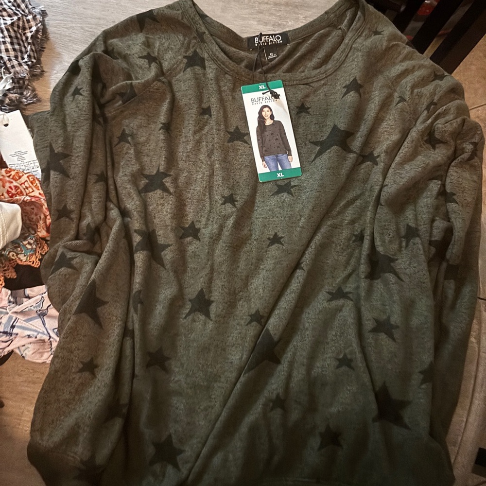 Buffalo David Bitton Green Star Sweater